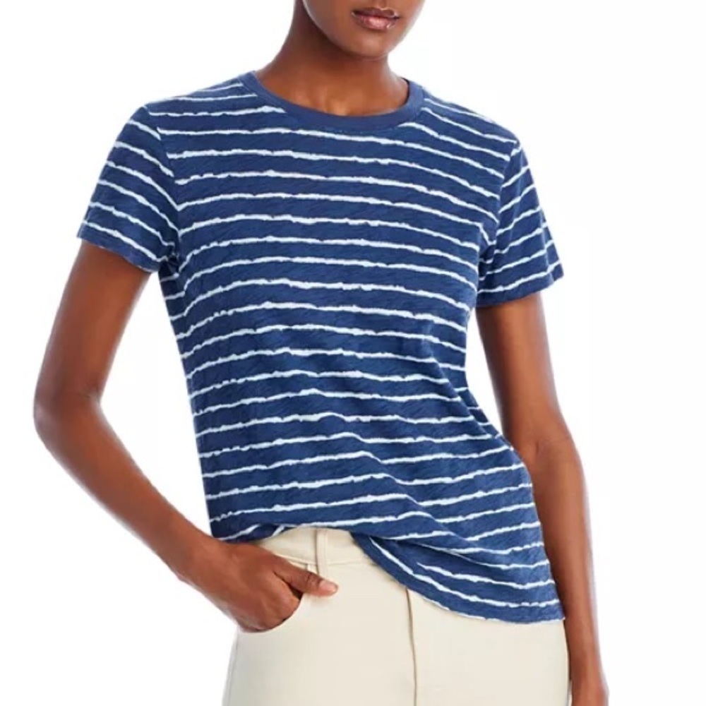 ATM Anthony Thomas Melillo Schoolboy Crewneck Stripe Tee (T1)